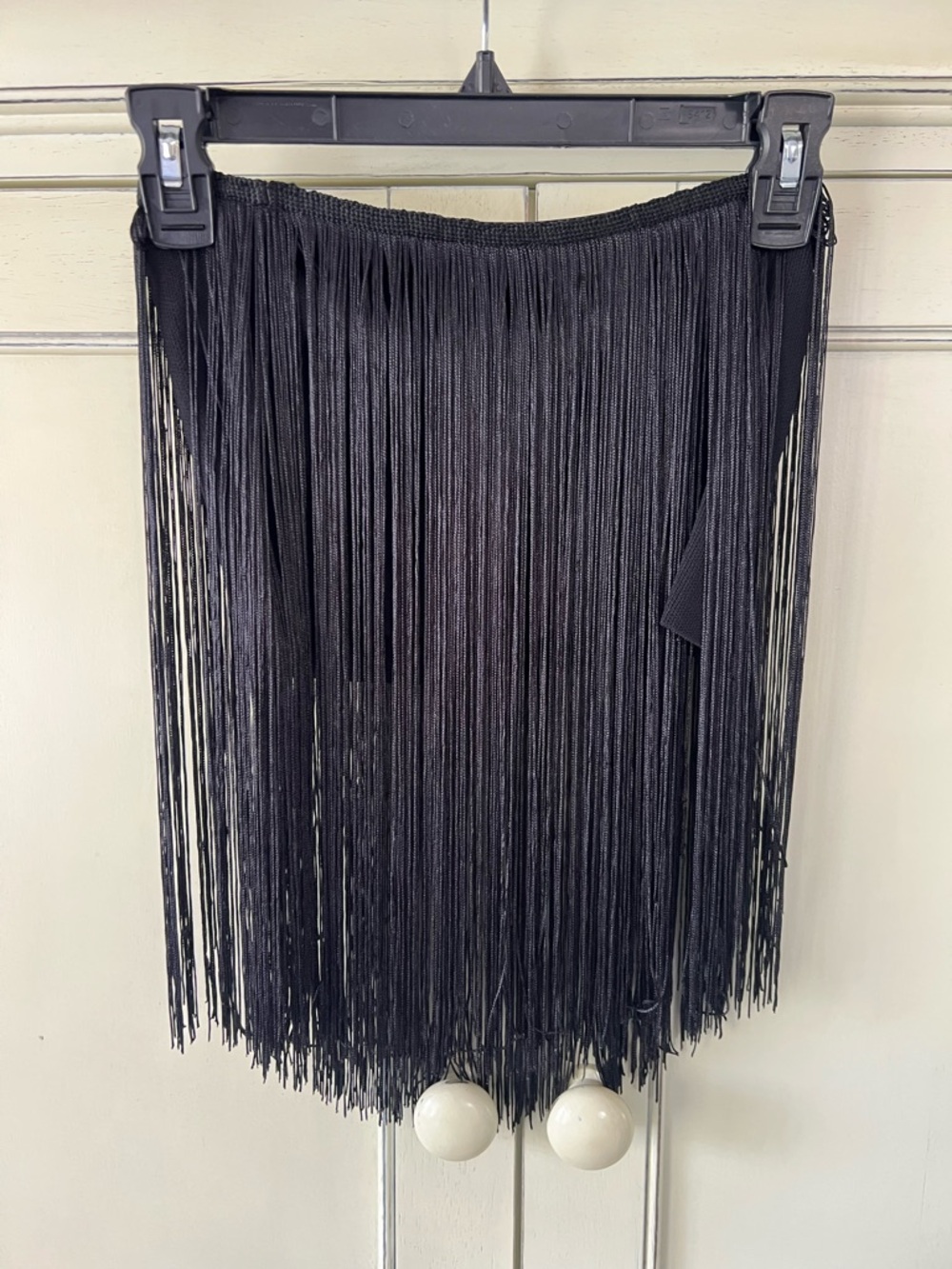 Zara Black Fringe Strapless Top